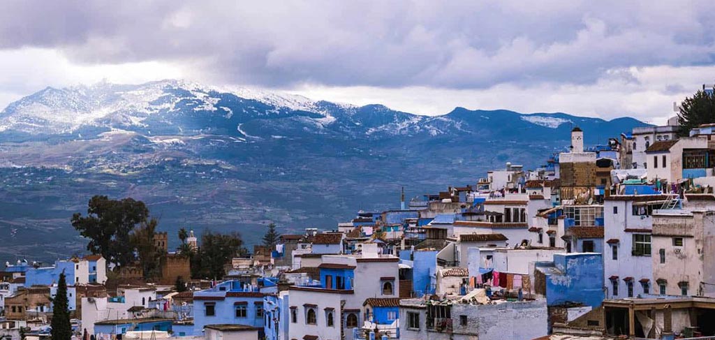 Chefchaouen Morocco blue city — blue walls and medina alleyways
