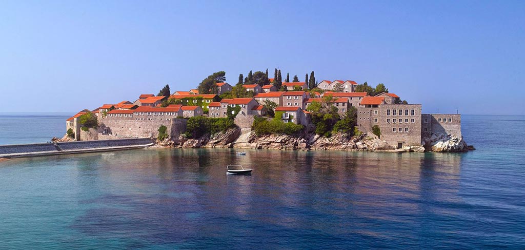 Perast Montenegro coastal town — Bay of Kotor stone buildings