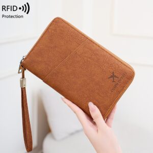 RFID-Blocking Zippered Passport Holder & Travel Document Organizer
